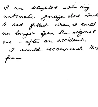 Handwritten customer review