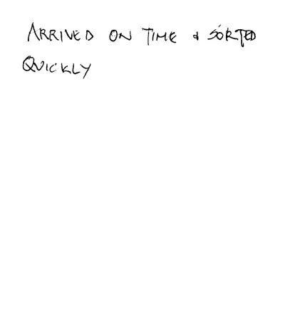 Handwritten customer review