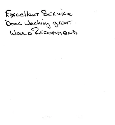 Handwritten customer review