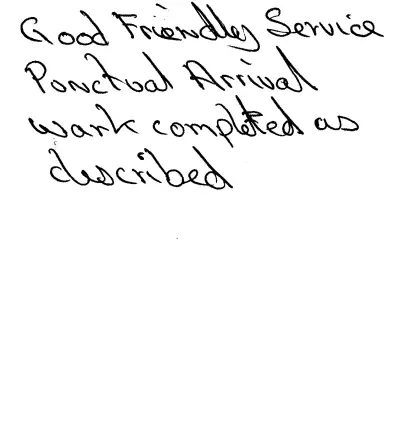 Handwritten customer review