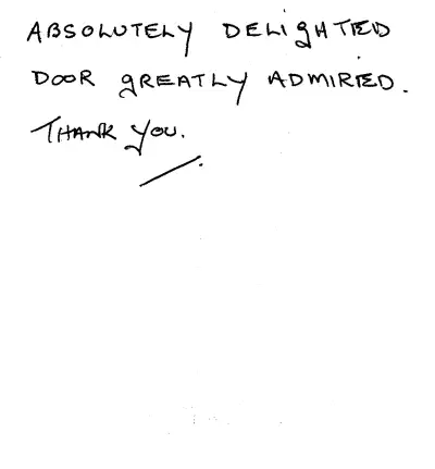 Handwritten customer review