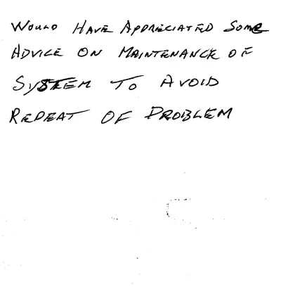 Handwritten customer review