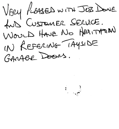 Handwritten customer review