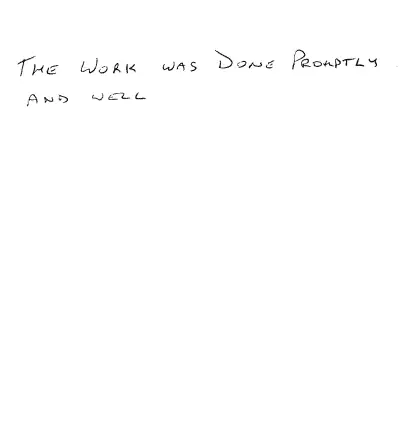 Handwritten customer review