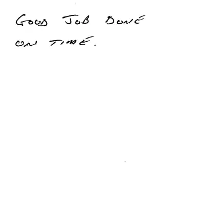 Handwritten customer review