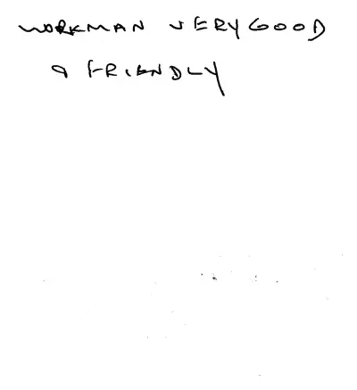 Handwritten customer review