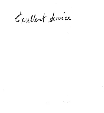 Handwritten customer review