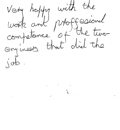 Handwritten customer review