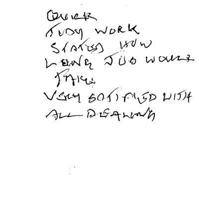 Handwritten customer review