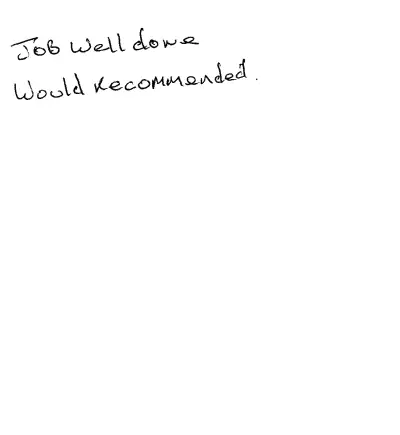 Handwritten customer review