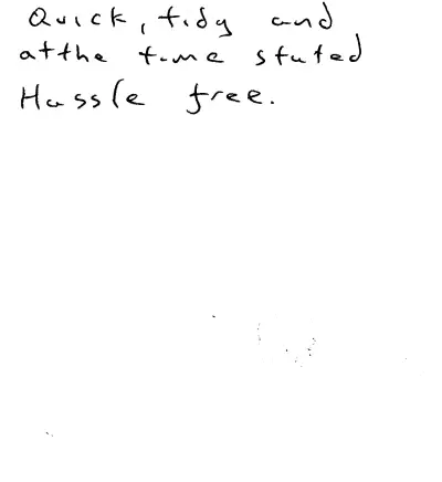 Handwritten customer review